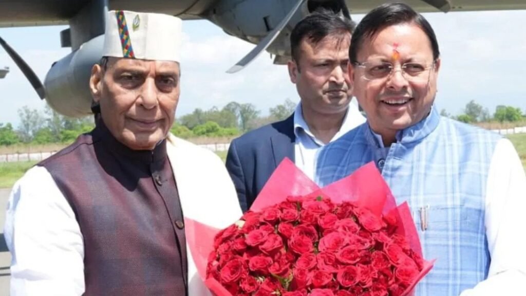 हल्द्वानी में राजनाथ सिंह ने पुष्कर धामी सरकार की जमकर की सराहना, धाकड़ धामी को बताया धुरंधर धामी।