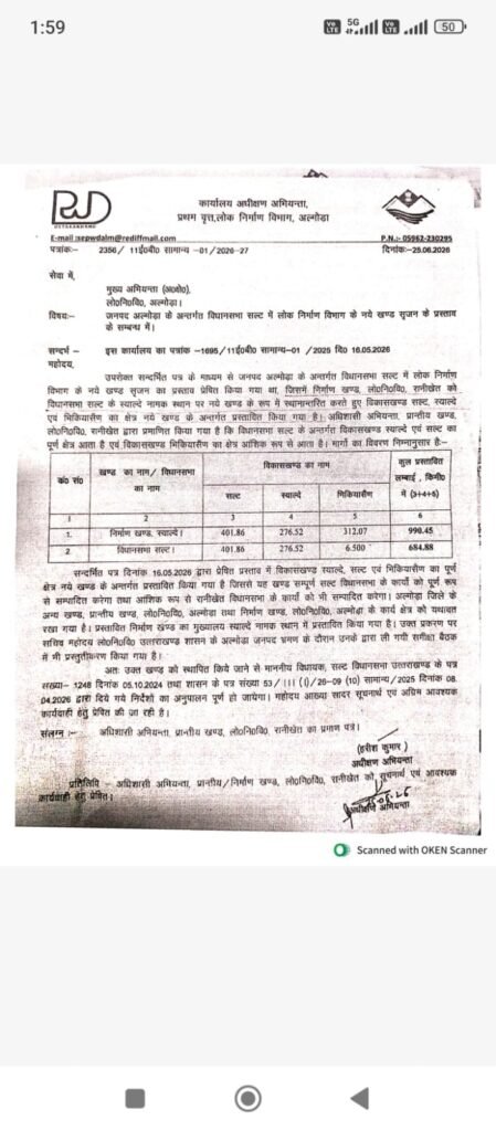 लोक निर्माण विभाग का कार्यालय रानीखेत से स्याल्दे शिफ्ट करने की तैयारी में धामी सरकार। रानीखेत नगर लगातार खो रहा अपना अस्तित्व।